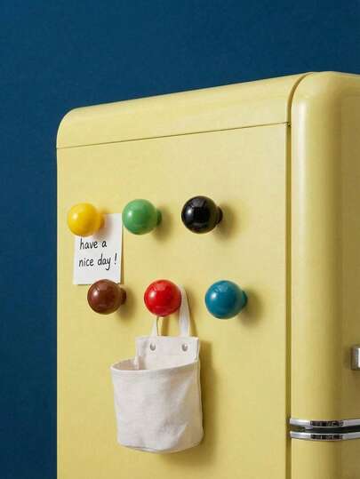 Joivida Ganchos magnéticos de bola de cerámica estilo nórdico INS, ganchos individuales resistentes sin daños para paredes de sala de estar y entrada, colgadores decorativos sin clavos para puertas de refrigerador