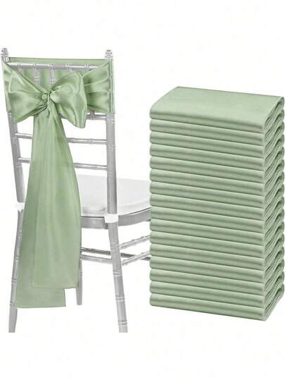 8/12/16/24件装缎面椅套蝴蝶结，适用于婚礼宴会、派对、婴儿派对、生日派对装饰