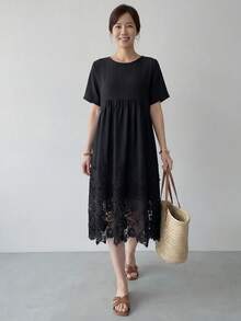 女士纯色圆领短袖蕾丝下摆中长连衣裙 黑色连衣裙 夏季连衣裙 女士夏季穿搭 女士夏季连衣裙 外出穿搭 女士毕业礼服 女士度假穿搭 女士夏季假日穿搭 假日穿搭 女士休闲连衣裙 女士休闲长裙 黑色蕾丝连衣裙 女士法式连衣裙 黑色夏季连衣裙 休闲黑色连衣裙 女士休闲连衣裙 女士夏季连衣裙 蕾丝边连衣裙 女士连衣裙 女士度假穿搭 - 黑色 - 查看 3