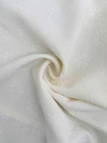 Elenzga Women's Elegant Embossed Jacquard Off Shoulder Cinched Waist A-Line Short Dress - Apricot - View 5