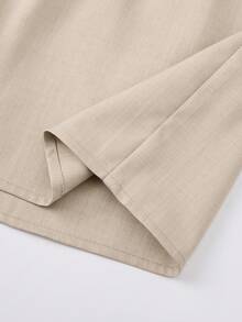 EMERY ROSE Women's Casual Commute Daily Outing Elastic Waist Round Slit Design Chinese Knot Button Decor Shorts - Apricot - View 6