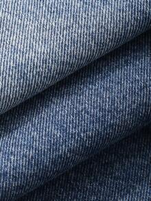 DAZY 女士休闲水洗白色口袋A字牛仔裙，春夏款 - 中等水洗藍 - 查看 7