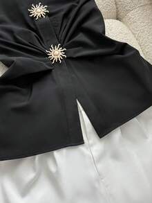 EMERY ROSE 2件套女士吊带金属扣露背优雅性感褶皱腰身夏季套装 - 彩色 - 查看 4