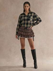 Glamine Casual Commute Versatile Plaid Jacket - Multicolor - View 4