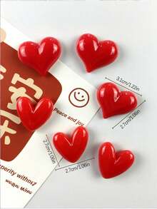 6Pcs 3D Heart Fridge Stickers, Cute Love Shape Home Kitchen Office Decor Accessories, Non-Magnetic Adhesive Decals, Gift For Friends - multicolor - View 8