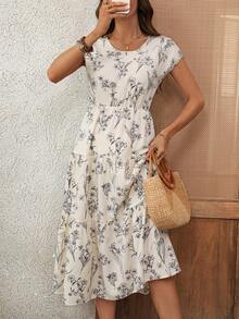 EMERY ROSE 女士碎花印花优雅收腰长裙，适合派对和聚会 - 彩色 - 查看 5