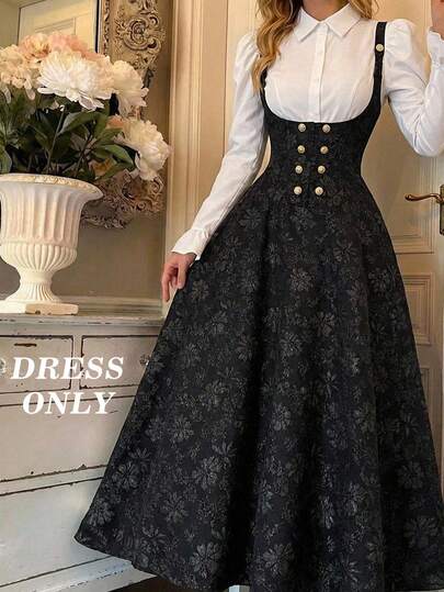 SHEIN MOD 女士优雅提花吊带连衣裙