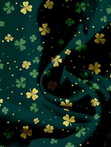 EMERY ROSE Plus Size Women's St. Patrick's Day Four-Leaf Clover All-Over Print Shirt, Suitable For Summer Spring Summer Shirts - Multicolor - View 4