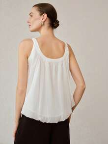 MOTF PREMIUM WOMEN'S ELEGANT CASUAL VACATION RHINESTONE CAMISOLE TOP - White - View 3