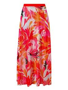 Swim Oasis 2026 Spring/Summer Plus Size Women Sexy Off-Shoulder One-Piece Swimsuit + Skirt High-End Beach Set - Orange - View 6
