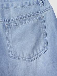 Sweetra Women's Casual Denim Wrap Pants - Blue - View 4