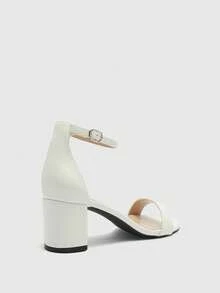 CUCCOO BIZCHIC 女士搭扣设计优雅高跟凉鞋，适合日常穿着 - 白色 - 查看 9