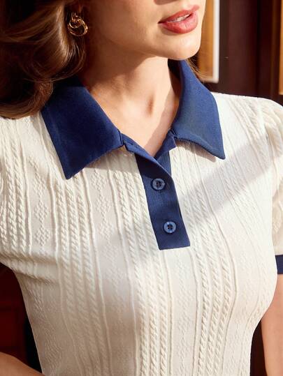 Vintamour Áo thun nữ cổ polo dệt kim gân sọc phong cách cổ điển thanh lịch, thích hợp mặc đi làm, đi nghỉ mát, trang phục mùa hè cho nữ, áo mùa hè, đồ đi biển, trang phục đi nghỉ mát, trang phục lễ Phục sinh cho nữ, trang phục mùa xuân cho nữ, áo sơ mi nữ, áo kiểu miền Tây cho nữ, trang phục công sở thường ngày cho nữ, quần áo mùa hè cho nữ, áo đi chơi, áo dễ thương cho kỳ nghỉ xuân, trang phục đi nghỉ mát cho nữ, trang phục công sở cho nữ, trang phục đi nhà thờ cho nữ, áo mùa hè cho nữ, áo mùa xuân cho nữ.