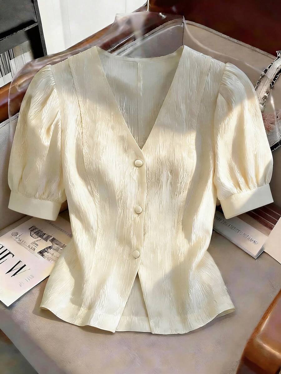 Franclia Women's Printed Casual Lightweight Jacket - Apricot - View 1