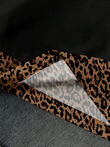 Attitoon 女士休闲复古撞色豹纹字母印花短袖T恤，颓废复古风，Y2K风格 - 彩色 - 查看 6