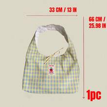 Joivida 1/2 chiếc Túi tote vải kẻ caro dung tích lớn mới, túi hai mặt cỡ lớn, ba lô đa năng dành cho nữ và sinh viên đại học. - Nhiều màu - Xem 5