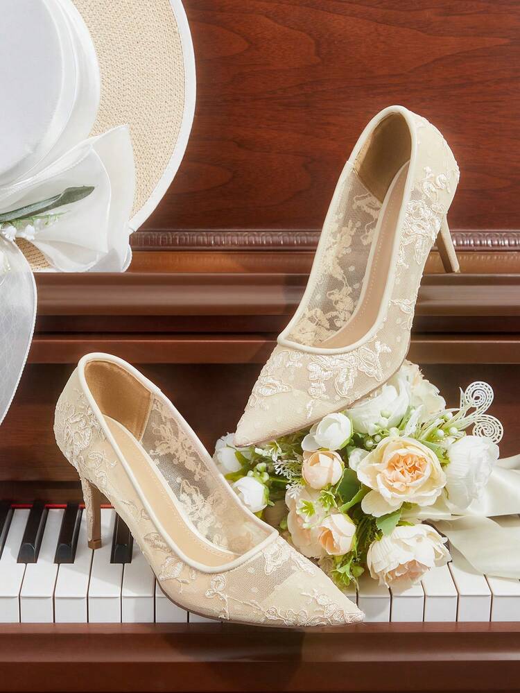 CUCCOO HITCHD Women's Pointed Toe Fashionable High Heels, Versatile For Daily Wear Wedding Shoes Summer Shoes Bride Shoes