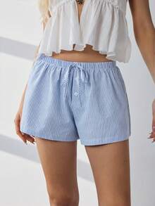 HautHeat Women's Striped Tie-Waist Pajama Shorts - Multicolor - View 2