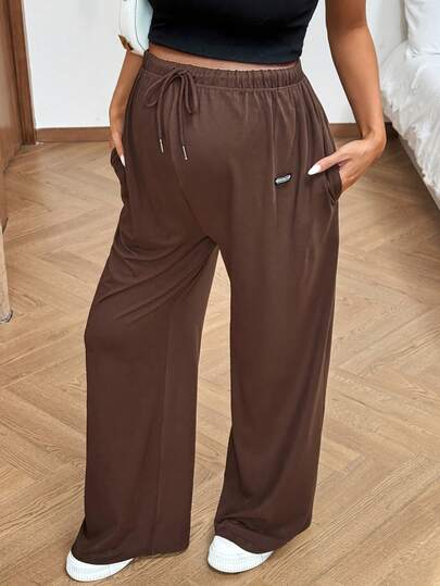 SHEIN Maternity Clothes Maternity Pants Summer Pregnant Clothes Brown Maternity Pants Are Comfortable, Soft, And Casual Maternity Casual Solid Color Loose Pants