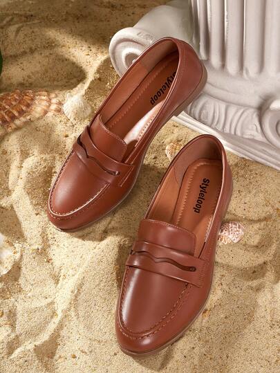 Styleloop 女士平底一脚蹬鞋，波西米亚风格，复古美式，波西米亚风，西部风，音乐节，派对装