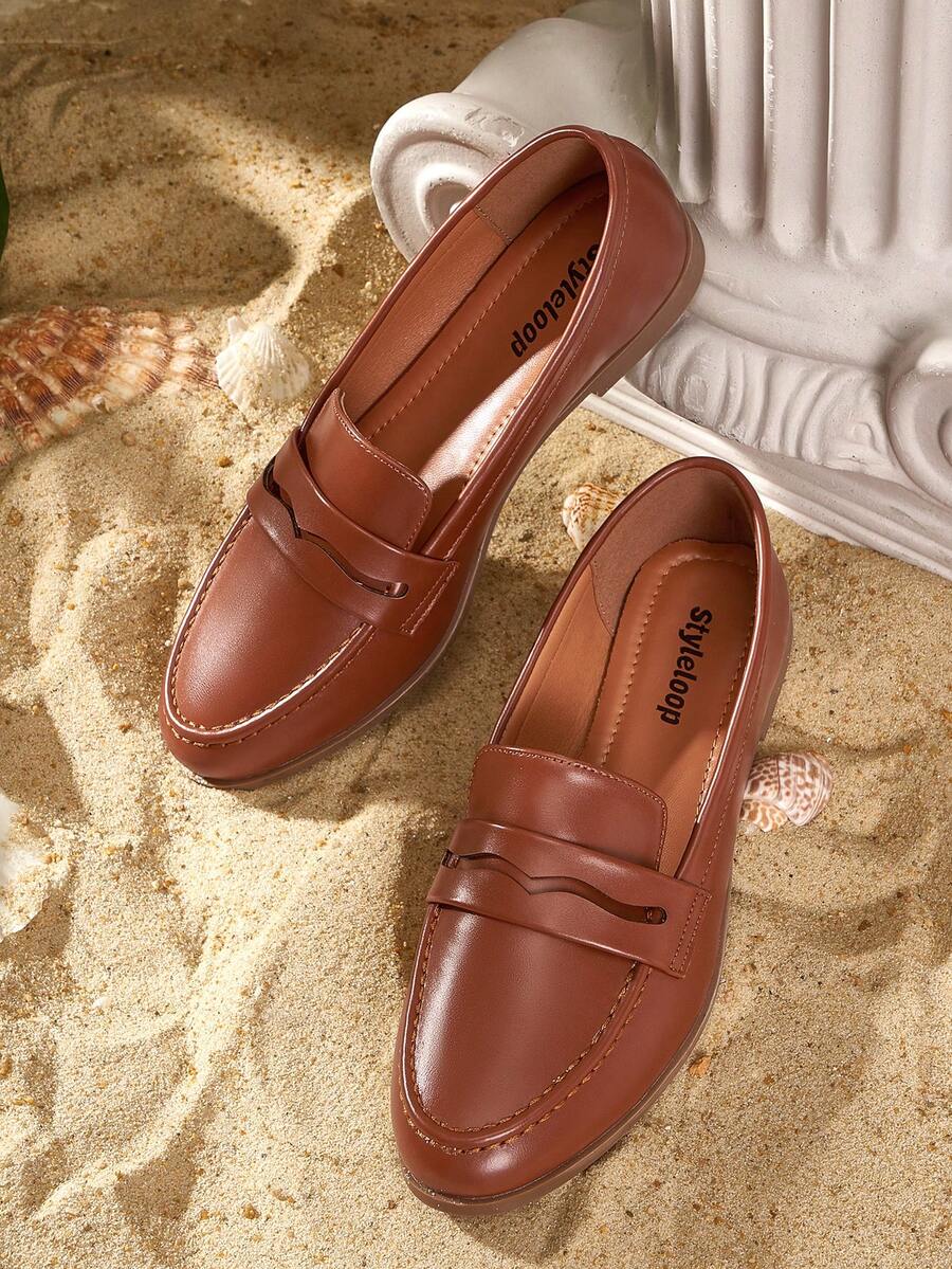 Styleloop Women's Flat Slip-On Shoes, Boho Style, Retro American, Bohemian, Western, Music Festival, Party Outfit For Christmas Holiday Travel Essential Boho Cowgirl Outfit - Brown - View 1