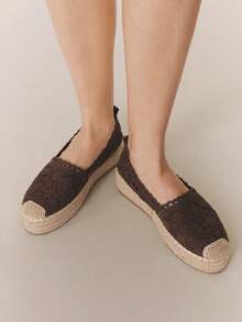 Giày sandal đế xuồng dệt dây Styleloop dành cho nữ, phong cách Bohemian, kiểu dáng cổ điển, thích hợp cho các lễ hội âm nhạc miền Tây nước Mỹ, tiệc tùng hoặc Giáng sinh. - Nâu đậm - Xem 8