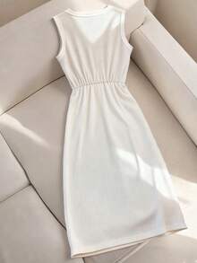 GlowEve 新款夏季贝壳流苏设计无袖女式连衣裙 - 白色 - 查看 2