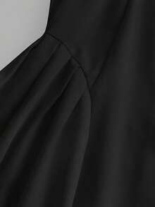 Firerie Kids Tween Girls Lace Petal Sleeve Waist Splice Dress, White, Elegant, Sweet, Cute, Versatile, Suitable For Holidays And Parties - Black - View 4