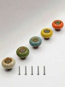 亮丽豹纹陶瓷圆形橱柜拉手 - 单孔拉手，易于安装，适用于衣柜、抽屉、酒柜 - 时尚梳妆台把手（多种颜色可选） - 彩色 - 查看 19