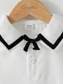 Souflis Souflis French Style New 0-3 Years Old Girls' Summer Dress, White Collared Ruffle Hem Sleeveless Sundress, Suitable For School, Play, Outings, Home And Other Occasions - White - View 4