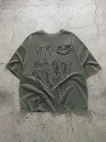 TEENAGE MUTANT NINJA TURTLES | SHEIN 男士圆领短袖T恤，忍者神龟 - 綠色 - 查看 2