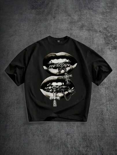 Manfinity ZONE917 Camiseta de manga corta con hombros caídos para hombre de la marca Black Label