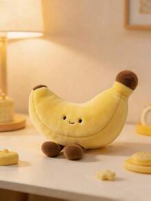 MINKOJA 可爱毛绒香蕉玩偶，仿真香蕉造型，带腿，香蕉玩偶玩具，柔软舒适的毛绒水果玩偶，房间装饰，完美的派对装饰，万圣节、感恩节、复活节和其他节日送给孩子和朋友的理想生日礼物 - 彩色 - 查看 10