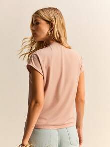 Daynim 纯色蝙蝠袖衬衫 - 乾枯玫瑰色 - 查看 2