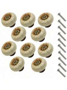 亮丽豹纹陶瓷圆形橱柜拉手 - 单孔拉手，易于安装，适用于衣柜、抽屉、酒柜 - 时尚梳妆台把手（多种颜色可选） - 彩色 - 查看 17