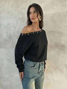 Firerie 女士休闲优雅金属领长袖防晒上衣/黑色上衣/外套/休闲上衣/夏季上衣/柔软舒适上衣/音乐节服装 - 白色 - 查看 5