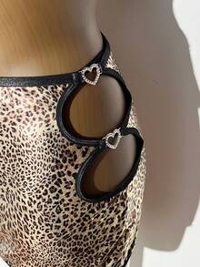 Leopard Print Sexy Lingerie Set For Women, Includes Sexy Bra, Thong, And Mini Skirt - Multicolor - View 9