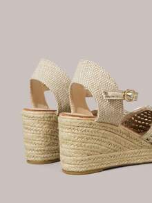 Styleloop Sapatos de Plataforma de Cor Sólida Minimalista, Clássicos, Confortáveis e Casuais, Adequados para Looks de Férias e Essenciais de Viagem - Dourado - Visão 7