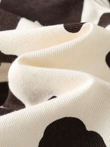 SHEIN 男女宝宝可爱奶牛印花牛仔背带裤连体衣，春夏男宝宝服装套装 - 黑與白 - 查看 6