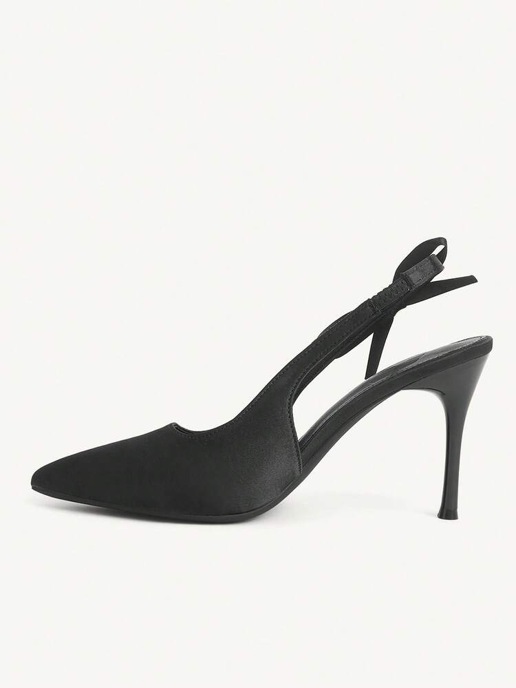 CUCCOO CHICEST Women Shoes New Black French Sexy Closed Toe High Heels Fashion Low Vamp Bow Stiletto Cross With Satin Fashion Elegant Dress Party Bridal Wedding Shoes Women's Shoes Wedding Shoes Summer Shoes Bride Shoes
