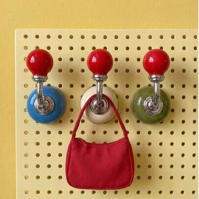 Joivida Cute Round & Heart-Shaped Magnetic Hooks, Heavy-Duty Damage-Free Magnet Hangers, Solid Wood Circular Fridge Magnets Decorative Hooks, Multi-Purpose Storage Organizers For Front Door, Entryway, Kitchen & Bathroom