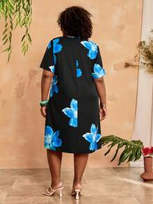 EMERY ROSE 大码印花休闲度假连衣裙 - 彩色 - 查看 5