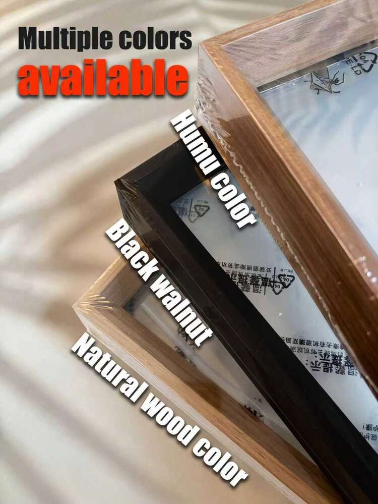 1 PC Wooden Double Sided Frame Can Be Placed On A Desk Or Hung On A Wall Equipped With An Acrylic Panel Suitable For Displaying Photos And Plant Specimens Features A Natural Wood Finish Simple Design Perfect As A Holiday Gift Graduation Memento Bookcase Decoration Home Accent Or Birthday Present For Someone Else - Multicolor - View 13