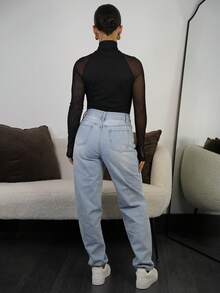 SAYEHFBABY Body extensible en maille respirante pour femmes, idéal pour les festivals de musique et les fêtes de printemps/été, Saint-Valentin - Noir - Voir 2