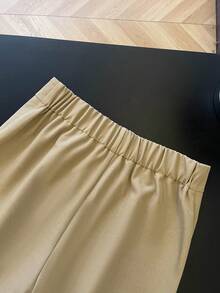 Lyxana New Arrival Summer Elegant Pocket Asymmetrical Waist Button Decor Women Shorts - Apricot - View 4