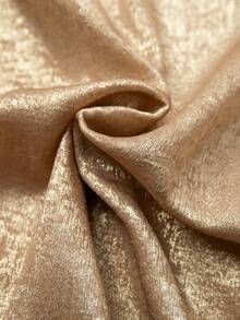 GlowEve CURVE Plus Size Round Neck Pearl Embellished Elegant Sleeveless Dress - Champagne - View 4