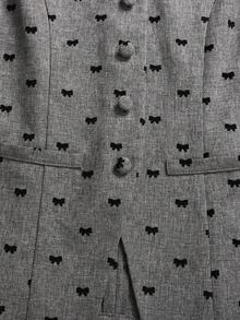 SHEIN Tween Girl Commuting Casual Flocked Bow Sleeveless Top And Straight Leg Pants Set - Grey - View 5