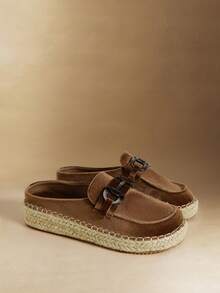 Rosivie 女士波西米亚风休闲家居拖鞋 - 銅色 - 查看 1