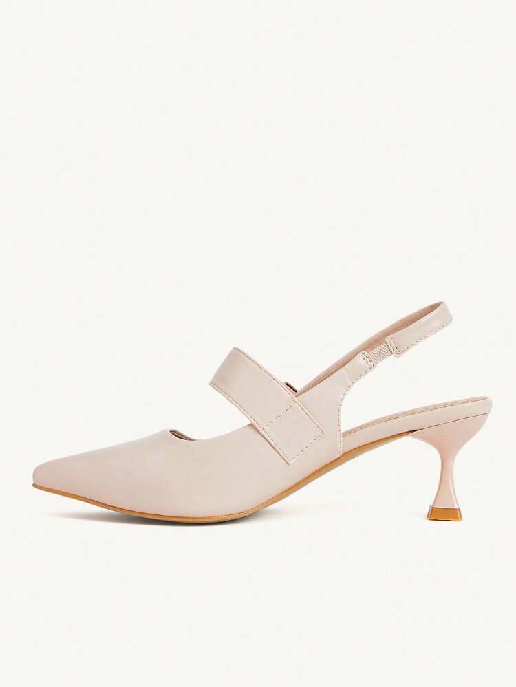 CUCCOO CHICEST Women's High Heels Pointed Nude Buckle Decoration Gold Elegant Fashion Slingback Wedding Shoes Summer Shoes Bride Shoes