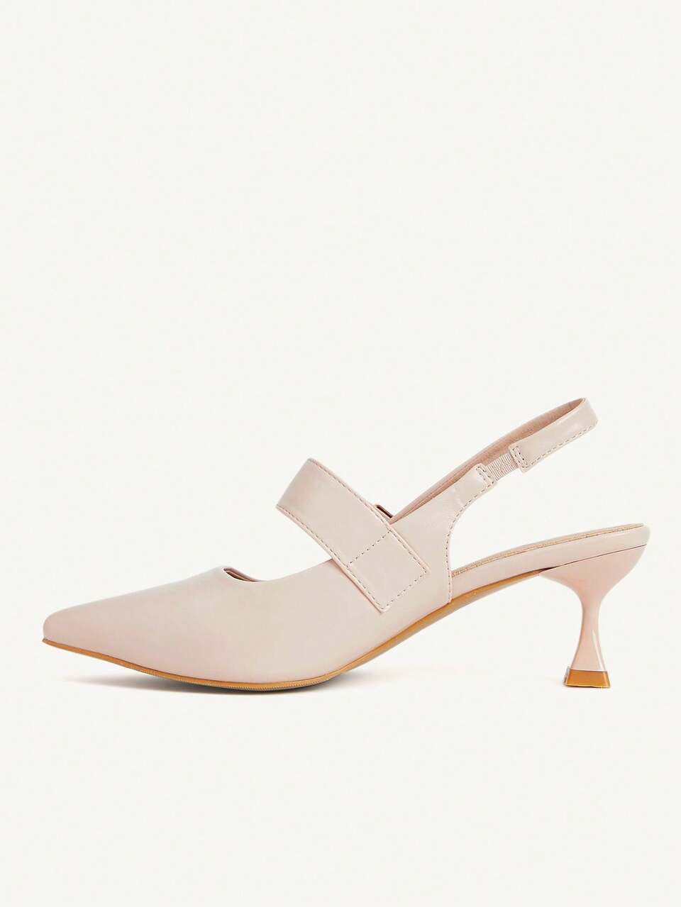 CUCCOO CHICEST Women's High Heels Pointed Nude Buckle Decoration Gold Elegant Fashion Slingback Wedding Shoes Summer Shoes Bride Shoes
